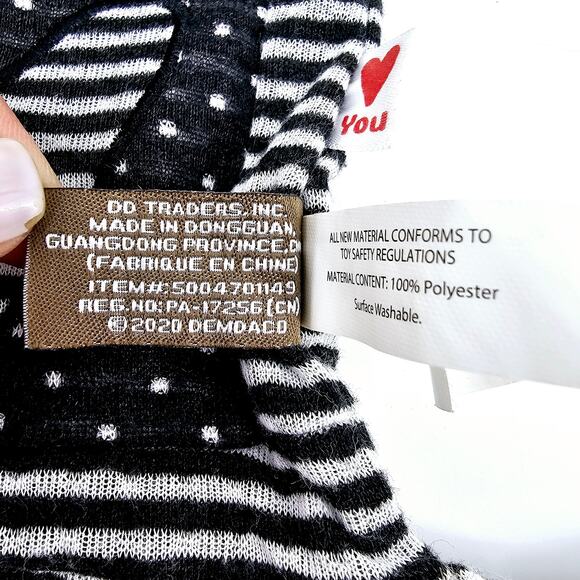 Demdaco Baby Lovey Zebra Cotton Knotted Soother Security Blanket Black & White - Picture 5 of 10